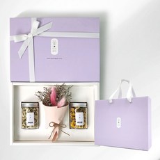 꽃 다시피다 미니꽃다발과 꽃차 2종 선물세트, 아카시아 6g + 국화꽃차 6g + 미니꽃다발 + 쇼핑백, 1세트