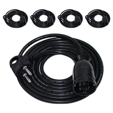 원스탑 고용량 1구 연장코드선 16A, 1.5m, 블랙, 5개