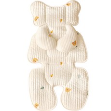 essian 孩童刺繡推車坐墊+頸枕組, 彩虹款, 1組