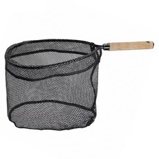 樂貓釣 HSF 抄網 軟木手柄 + 掛膠網 重: 180g, 黑色