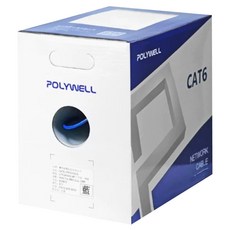 POLYWELL 寶利威爾 CAT6 UTP 網路線箱線, 305m, 藍色, 1條