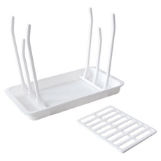 PEARL LIFE 珍珠金屬 可折疊收納瀝水杯架 260 x 130 x 180~20cm, 白色, 1個