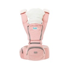 YODA 優的寶貝 花色透氣儲物座椅式揹帶 全配款, 適用於3~36個月孩童 最大承重20公斤 附口水巾遮陽帽, 700g, 夢幻粉