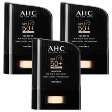 AHC 마스터즈 에어리치 선스틱 SPF50+ PA++++, 14g, 3개