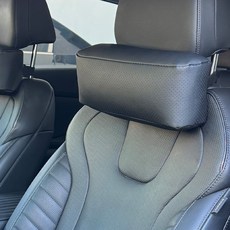 ROYAL COMFORT 車用筋斗雲皮革頸枕, 2個, 黑色