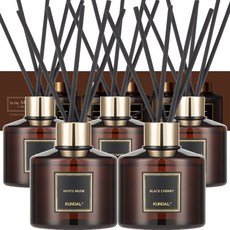 KUNDAL 昆黛爾 5種擴香瓶組 200ml, Black Cherry+Fuzzy Navel+Acacia Moringa+Blanc+White Musk, 5入