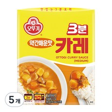 오뚜기3분 카레 약간매운맛, 200g, 5개 200g, 5개