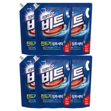 비트 때가쏙 진드기 일반 액상세제 리필, 2L, 6개