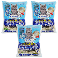 PETPRO 雙層貓砂盆用 沸石砂 4L 特殊消臭劑 檸檬酸 芬多精成分, 3袋, 強力消臭