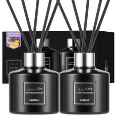 KUNDAL 昆黛爾 家用香薰擴香瓶+擴香棒組, 檸檬&薰衣草香, 400ml, 1組