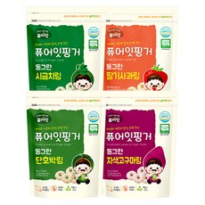 Pure Eat 蔬菜風味米圈圈組, 菠菜口味 + 紫薯口味 + 南瓜口味 + 草莓蘋果口味, 160g, 1組