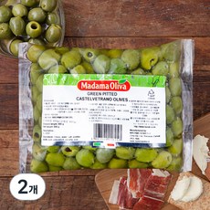 마다마올리바 피티드 그린 카스텔베트라노 올리브, 800g, 2개