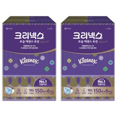 크리넥스 보습 에센스 로션 천연펄프 미용티슈 3겹, 150매, 12개