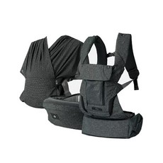 POGNAE MAX 萬能四合一透氣揹巾 Set (防哭鬧/防躁動/兒科推薦/新生兒/超透氣/德國紅點設計大獎), 同時適用, 磨砂黑