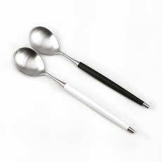 Bogen 르비앙 緞面餐具湯匙2件組, 1套, 湯匙2件, 黑色, 白色