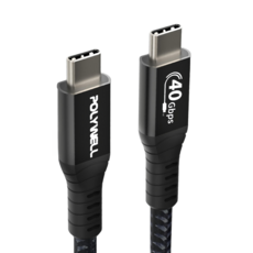 POLYWELL 寶利威爾 USB 4.0 Type-C To C 編織線 PW15-W45-M720, 0.8m, 黑色, 1條