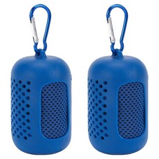 Dunfit 便攜式纖薄瑜珈健身運動毛巾, 2個, 藍色