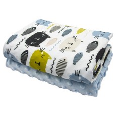 OhBabyLying 涼感薄款荳荳毯, 貓咪魚魚