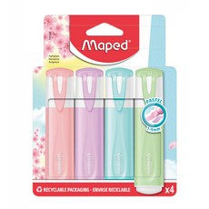 Maped 櫻花學園系列 Pastel螢光筆 1-5mm筆尖, Pastel螢光筆四色組, 4入