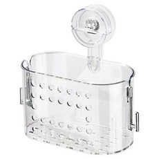 Starium 免鑽孔吸盤式浴室盥洗用品收納筒, 透明, 1個