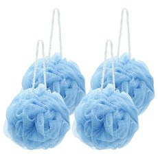 BEER BEAR 皮久熊 縐縐網沐浴球 60g, 藍色, 4個裝, 1組