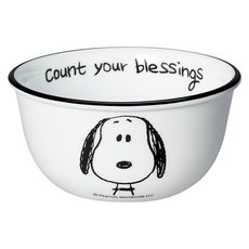 Corelle Brands 康寧餐具 SNOOPY 復刻黑白 飯碗 325ml, 1個, 黑色 + 白色