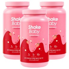쉐이크베이비 락토컷 단백질 쉐이크 딸기맛, 630g, 3개