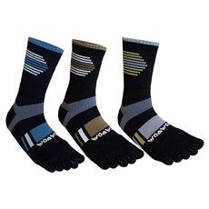 WOAWOA 加厚款 能量激發五趾襪3件組 高筒