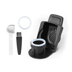 KALDIN Nespresso 膠囊咖啡 Dolce Gusto B型 膠囊轉接器 + 橡膠圈 2入 + 湯匙 + 清潔刷 套組, 1套, 黑色