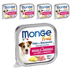 MonGe 瑪恩吉 倍愛滿滿 主食犬餐盒, 豬肉 + 鳳梨, 100g, 5盒