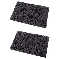 포레스트홈앤데코 욕실 주방용 셔닐 발매트 2개입, 딥그레이