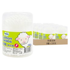 奈森克林 粗軸棉棒, 100支, 8罐