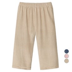 유니프랜드 아동용 체크 극세사 기모 9부 팬츠