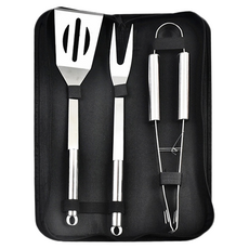 燒烤工具3件套 附袋, 1組, 不鏽鋼