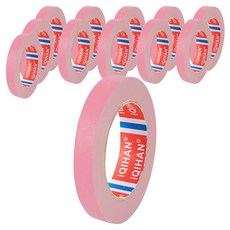 iQIHAN 칼라 마스킹 종이테이프 15mm x 15m, 핑크, 12개