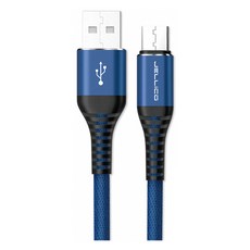JELLiCO 杰力科 飛魚系列 MicroUSB耐拉折充電傳輸線, 1.2m, 藍色 + 黑色, 1個