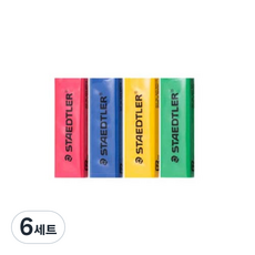 STAEDTLER 施德樓 滑動橡皮擦 525 PS 補充裝 4p, 黃色、紅色、綠色、藍色, 6組