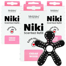 Mr&Mrs FRAGRANCE Niki 汽車芳香劑補充包, 雪松, 4個