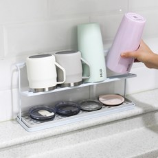 HANEE 廚房隨行杯瀝水架 大型 390 x 110 x 190 mm, 2層, 白色