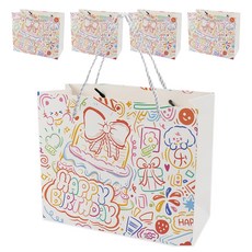 하늬통상 생일 선물 쇼핑백, 혼합색상, 5개