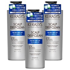 케라시스 두피 비듬케어 딥클린 쿨링 단백질 샴푸, 600ml, 3개
