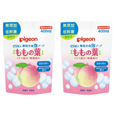 pigeon 貝親 桃葉泡泡浴露 補充包, 400ml, 2包