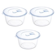 尚鮮 保鮮盒 圓型 微波爐專用 700cc, 3個附蓋保鮮盒, 1組