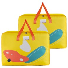 스마일팡팡 어린이집 낮잠 이불 캠핑 가방 대형 59 x 48 x 28 cm, 옐로우, 2개