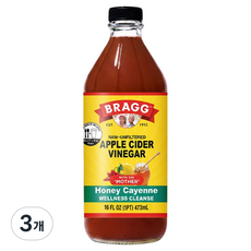 브래그 애사비 허니카이엔, 473ml, 3개
