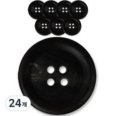 동대문단추왕 무광 코트 가디건 단추 23mm 플러스, 블랙, 24개