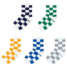 유니프랜드 체크 민자 양말 5종 세트