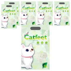 Catfeet 除臭水晶貓砂 無粉塵 異味控制, 綠茶, 5L, 6袋
