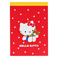 hello kitty 50週年迷你便條紙-泰迪好朋友 可愛卡通記事本 學生辦公記事, 紅色, 100張, 1入