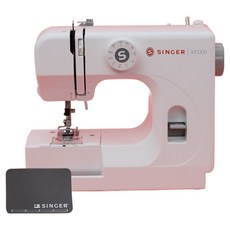 勝家迷你護指縫紉機+專用加長台+墊套, 白色, M1005